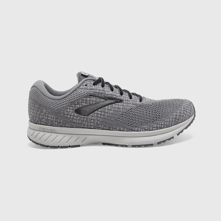 Brooks Men's Revel 3 Road Running Shoes Singapore - Grey (51629-EIWB)